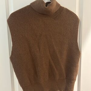 Brown Wayf sleeveless Turtleneck Sweater for Women